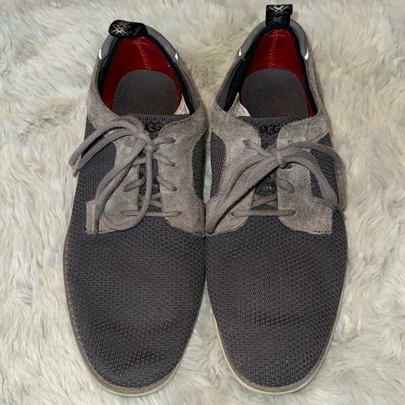 UGG Men’s Union Derby Knit Hyperweave Lace Up Casual Sneaker Shoe Mesh Gray 10 - Picture 1 of 9